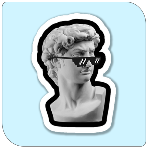 استیکر مجسمه عینک